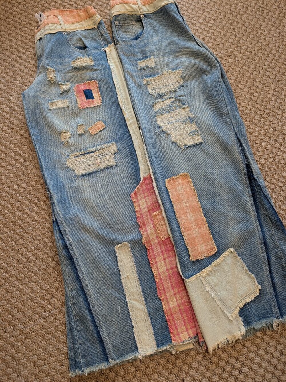 Y2K PASTEL PATCH DISTRESSED DENIM/NEW RELEASE, LG AND XLG